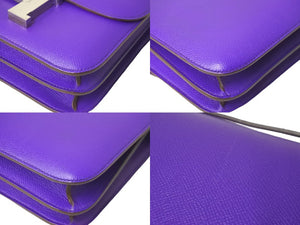 HERMES エルメス ショルダーバッグ コンスタンス 24 バイオレットパープル シルバー金具 エプソン □P刻印 57795 美品 中古