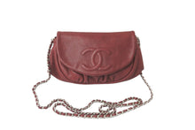 Load image into Gallery viewer, CHANEL シャネル ショルダーバッグ ハーフムーンチェーンウォレット 財布 12番台 2008年 キャビアスキン ボルドー 美品 中古 57797