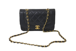 CHANEL シャネル ショルダーバッグ ダイアナ22 マトラッセ チェーン ヴィンテージ 2番台 ブラック ゴールド金具 美品 中古 57805