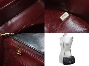 CHANEL シャネル ショルダーバッグ ダイアナ22 マトラッセ チェーン ヴィンテージ 2番台 ブラック ゴールド金具 美品 中古 57805