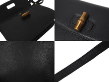 Load image into Gallery viewer, GUCCI グッチ オールドグッチ バンブー ショルダーバッグ ブラック レザー 鞄 斜め掛け 美品 中古 57820