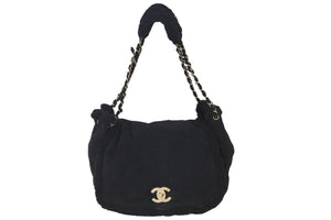 CHANEL シャネル ハンドバッグ ダブルチェーン ココマーク 9番台 ブラック ムートン ゴールド金具 良品 中古 57824