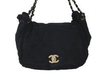 Load image into Gallery viewer, CHANEL シャネル ハンドバッグ ダブルチェーン ココマーク 9番台 ブラック ムートン ゴールド金具 良品 中古 57824