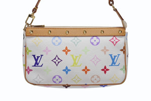 極美品 LOUIS VUITTON ルイヴィトン ポシェット アクセソワール アクセサリーポーチ M92649 モノグラム マルチカラー 村上隆 中古 4b005784