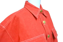 Load image into Gallery viewer, 極美品 CHANEL シャネル ヴィンテージ ココマーク デニムジャケット P03250V03294 コットン レッド ゴールド サイズ38 中古 57843