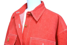 Load image into Gallery viewer, 極美品 CHANEL シャネル ヴィンテージ ココマーク デニムジャケット P03250V03294 コットン レッド ゴールド サイズ38 中古 57843