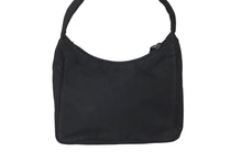 Load image into Gallery viewer, PRADA プラダ ハンドバッグ ワンショルダー MV515 ホーボー ミニバッグ 三角ロゴ ブラック シルバー金具 良品 中古 57848