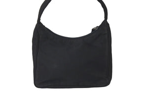 PRADA プラダ ハンドバッグ ワンショルダー MV515 ホーボー ミニバッグ 三角ロゴ ブラック シルバー金具 良品 中古 57848
