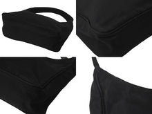 Load image into Gallery viewer, PRADA プラダ ハンドバッグ ワンショルダー MV515 ホーボー ミニバッグ 三角ロゴ ブラック シルバー金具 良品 中古 57848