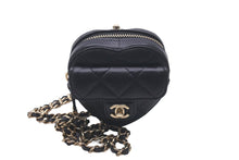 Load image into Gallery viewer, 新品未使用 CHANEL シャネル ココマーク ミニハートウォレットチェーン マトラッセ AP2783 ラムスキン ブラック ゴールド金具 57887
