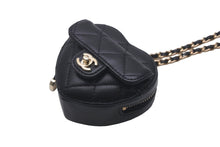 Load image into Gallery viewer, 新品未使用 CHANEL シャネル ココマーク ミニハートウォレットチェーン マトラッセ AP2783 ラムスキン ブラック ゴールド金具 57887