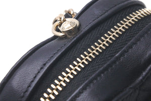 新品未使用 CHANEL シャネル ココマーク ミニハートウォレットチェーン マトラッセ AP2783 ラムスキン ブラック ゴールド金具 57887