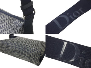 Christian Dior クリスチャンディオール トロッター ショルダーバッグ LOG44130 ネイビー キャンバス シルバー 美品 中古 57915