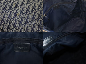 Christian Dior クリスチャンディオール トロッター ショルダーバッグ LOG44130 ネイビー キャンバス シルバー 美品 中古 57915