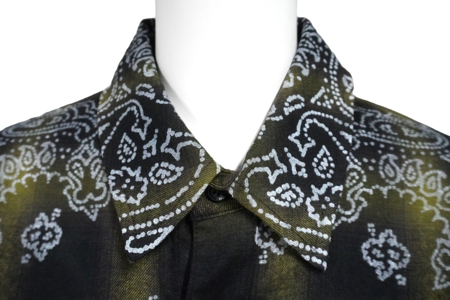 極美品 AMIRI アミリ 長袖シャツ ブリーチ バンダナ シャドウ