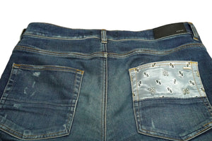 AMIRI アミリ デニムパンツ スキニーパンツ パッチワーク ダメージ サイズ33 RN150712 シルバー 良品 中古 57919 
