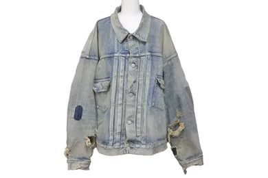 SAINT MICHAEL セント マイケル BerBerJin デニム ジャケット ダメージ加工 SM-A23-0000-C17 サイズXL 美品 中古 57929