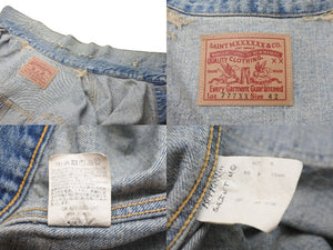 SAINT MICHAEL セント マイケル BerBerJin デニム ジャケット ダメージ加工 SM-A23-0000-C17 サイズXL 美品 中古 57929