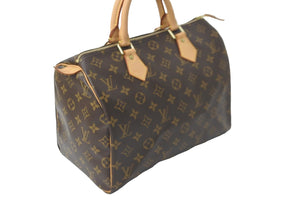 LOUIS VUITTON ルイヴィトン ハンドバッグ スピーディー30 モノグラム M41526 PVC レザー ゴールド金具 美品 中古 57961
