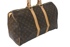 LOUIS VUITTON ルイヴィトン ボストンバッグ キーポル45 モノグラム M41428 ブラウン ゴールド金具 美品 中古 57965