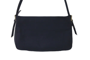 FENDI フェンディ マンマバケット ワンショルダーバッグ キャンバス ネイビー シルバー金具 良品 中古 57967