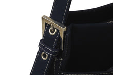 Load image into Gallery viewer, FENDI フェンディ マンマバケット ワンショルダーバッグ キャンバス ネイビー シルバー金具 良品 中古 57967