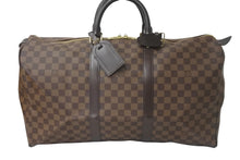 Load image into Gallery viewer, LOUIS VUITTON ルイヴィトン ダミエ キーポル50 ボストンバッグ N41427 コーティングキャンバス ブラウン 美品 中古 57978
