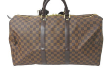 Load image into Gallery viewer, LOUIS VUITTON ルイヴィトン ダミエ キーポル50 ボストンバッグ N41427 コーティングキャンバス ブラウン 美品 中古 57978