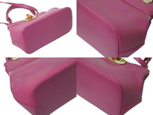 画像をギャラリービューアに読み込む, BVLGARI ブルガリ 2WAYハンドバッグ ショルダーストラップ付き ターンロック イザベラ ロッセリー レザー ピンク 美品 中古 57981