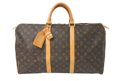 LOUIS VUITTON ルイヴィトン ボストンバッグ キーポル50 モノグラム M41426 ブラウン ゴールド金具 美品 中古 57987