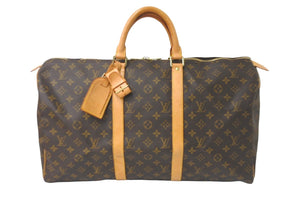 LOUIS VUITTON ルイヴィトン ボストンバッグ キーポル50 モノグラム M41426 ブラウン ゴールド金具 美品 中古 57987