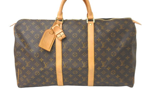 LOUIS VUITTON ルイヴィトン ボストンバッグ キーポル50 モノグラム M41426 ブラウン ゴールド金具 美品 中古 57987