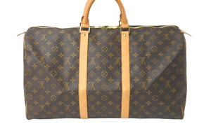 LOUIS VUITTON ルイヴィトン ボストンバッグ キーポル50 モノグラム M41426 ブラウン ゴールド金具 美品 中古 57987