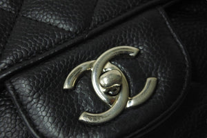 CHANEL シャネル チェーンショルダーバッグ デカマトラッセ33 13番台 キャビアスキン ブラック シルバー金具 美品 中古 58020