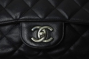 CHANEL シャネル チェーンショルダーバッグ デカマトラッセ33 13番台 キャビアスキン ブラック シルバー金具 美品 中古 58020