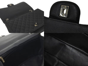 CHANEL シャネル チェーンショルダーバッグ デカマトラッセ33 13番台 キャビアスキン ブラック シルバー金具 美品 中古 58020