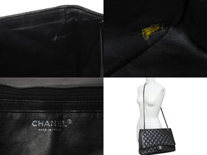 CHANEL シャネル チェーンショルダーバッグ デカマトラッセ33 13番台 キャビアスキン ブラック シルバー金具 美品 中古 58020