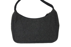 PRADA プラダショルダーバッグ プラダスポーツ MV515 アクセサリーポーチ ウール ナイロン ブラック グレー 美品 中古 58036 