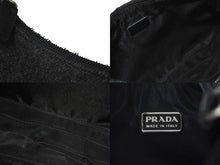 画像をギャラリービューアに読み込む, PRADA プラダショルダーバッグ プラダスポーツ MV515 アクセサリーポーチ ウール ナイロン ブラック グレー 美品 中古 58036 