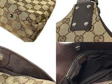 画像をギャラリービューアに読み込む, GUCCI グッチ トートバッグ ハンドバッグ GGキャンバス レザー ベージュ ブラウン 131329 シルバー金具 美品 中古 58040 