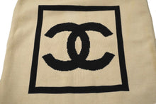 Load image into Gallery viewer, CHANEL シャネル スポーツライン ココマーク ナップサック 8番台 ベージュ ブラック コットン 美品 中古 58057