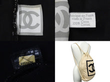 Load image into Gallery viewer, CHANEL シャネル スポーツライン ココマーク ナップサック 8番台 ベージュ ブラック コットン 美品 中古 58057