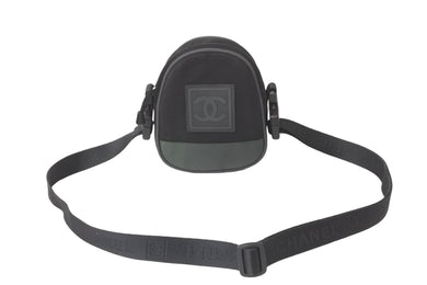 CHANEL シャネル ココマーク スポーツライン ショルダーバッグ 8番台 ブラック グリーン キャンバス 美品 中古 58059