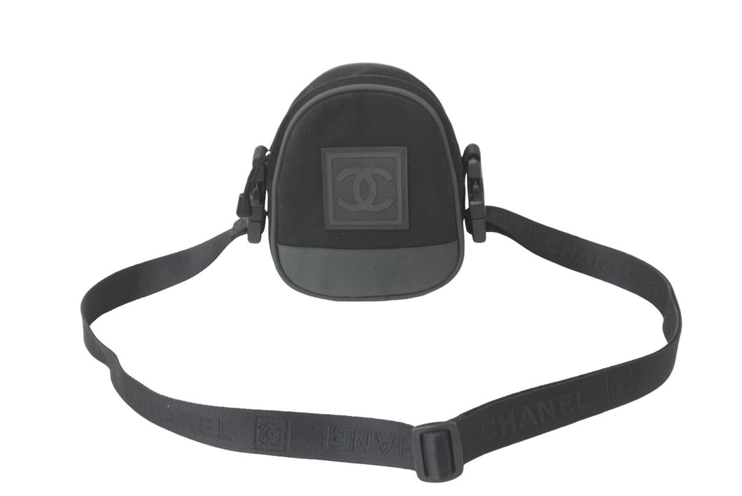 CHANEL シャネル ココマーク スポーツライン ショルダーバッグ 8番台 ブラック グリーン キャンバス 美品 中古 58059