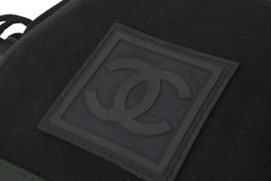 CHANEL シャネル ココマーク スポーツライン ショルダーバッグ 8番台 ブラック グリーン キャンバス 美品 中古 58059
