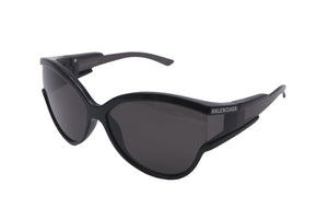 極美品 BALENCIAGA バレンシアガ サングラス フォックス型 63□15-115 BB0038S プラスチック ブラック シルバー金具 中古 58088