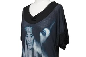 JOHN GALLIANO ジョンガリアーノ 半袖Ｔシャツ フェース プリント ブラック モダール サイズXS 美品 中古 58110