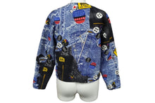 Load image into Gallery viewer, Christian Dior クリスチャンディオール ライダースジャケット 総柄 龍 和柄 ヴィンテージ デニム ブルー 12 美品 中古 58116