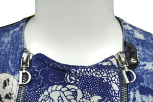 Christian Dior クリスチャンディオール ライダースジャケット 総柄 龍 和柄 ヴィンテージ デニム ブルー 12 美品 中古 58116