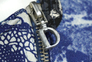 Christian Dior クリスチャンディオール ライダースジャケット 総柄 龍 和柄 ヴィンテージ デニム ブルー 12 美品 中古 58116